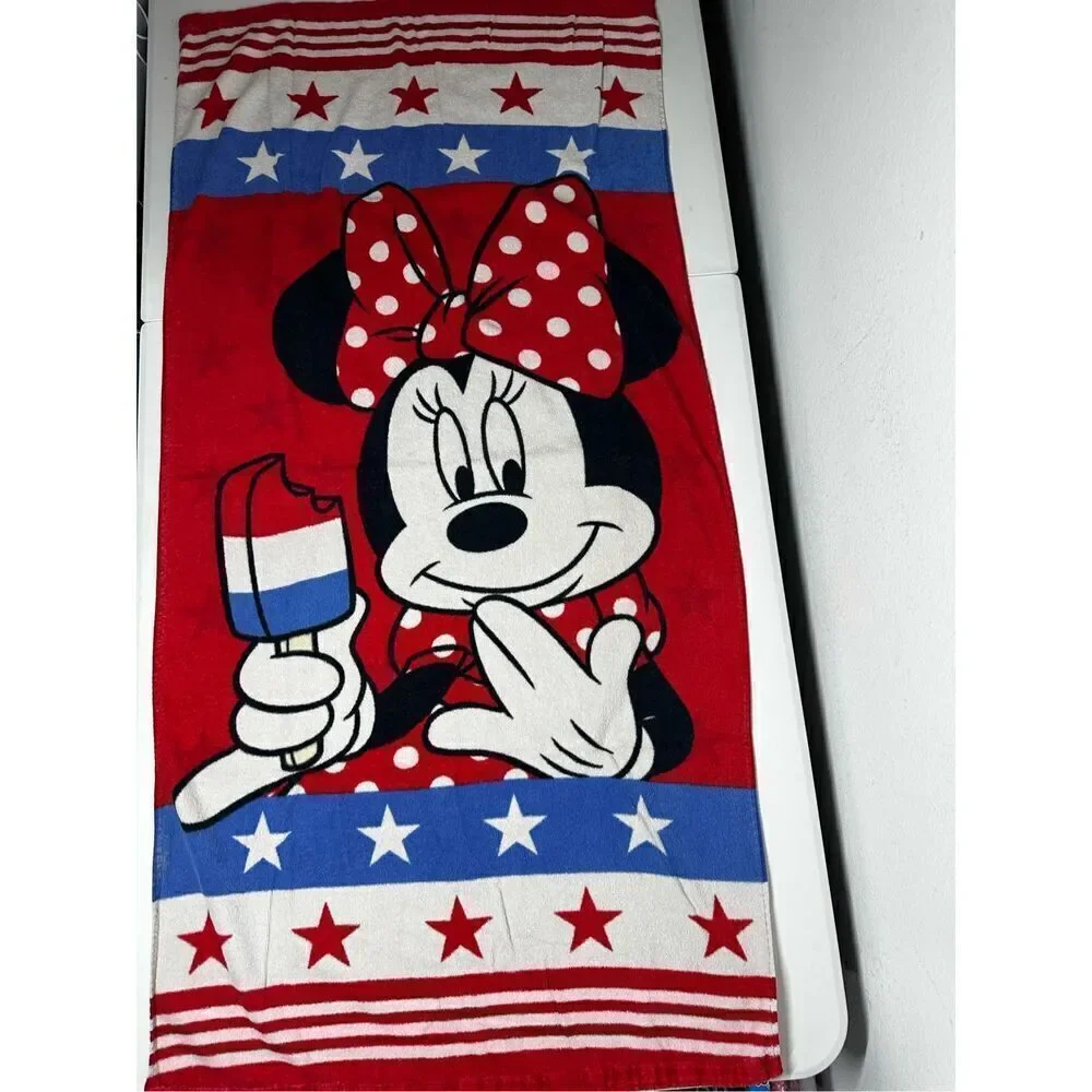 2015 Kohls/Disney Jumping Beans Beach Towel Mickey Mouse American Flag 26” X 53”